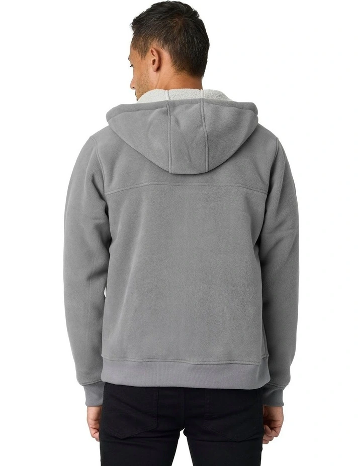 Taylor Sherpa Fleece Hoodie in Steel