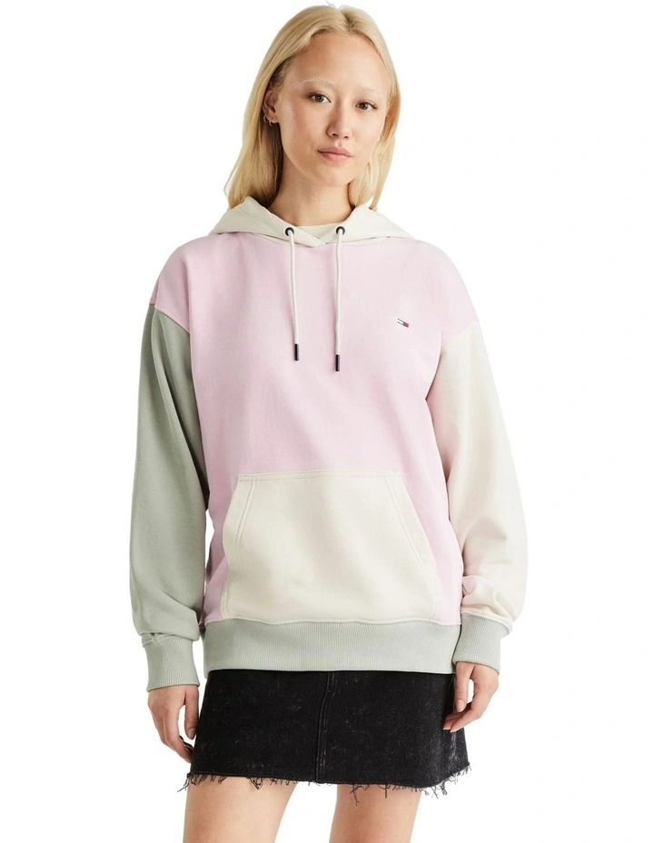 Colourblocked Hoodie in Pink
