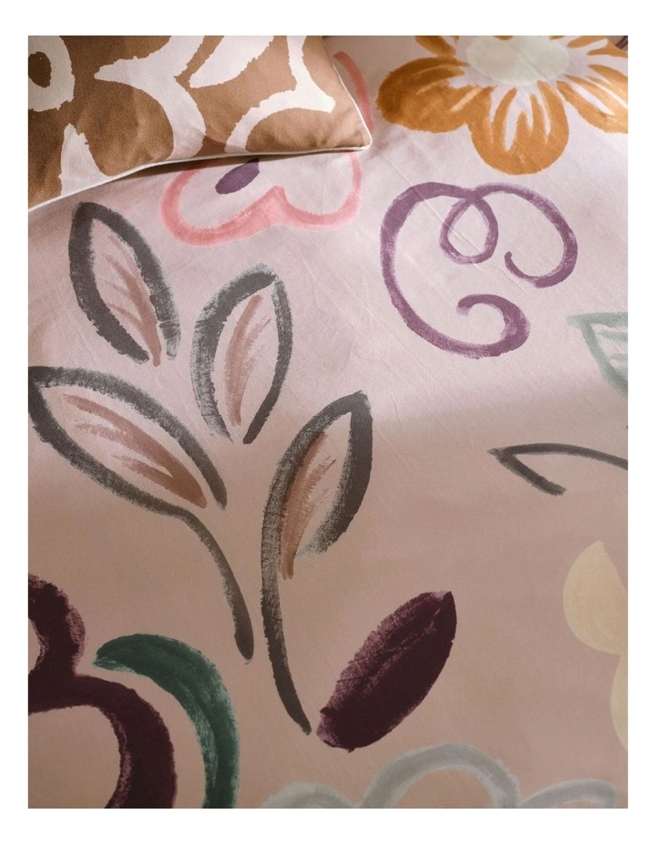 Kitta Quilt Cover Set in Rose