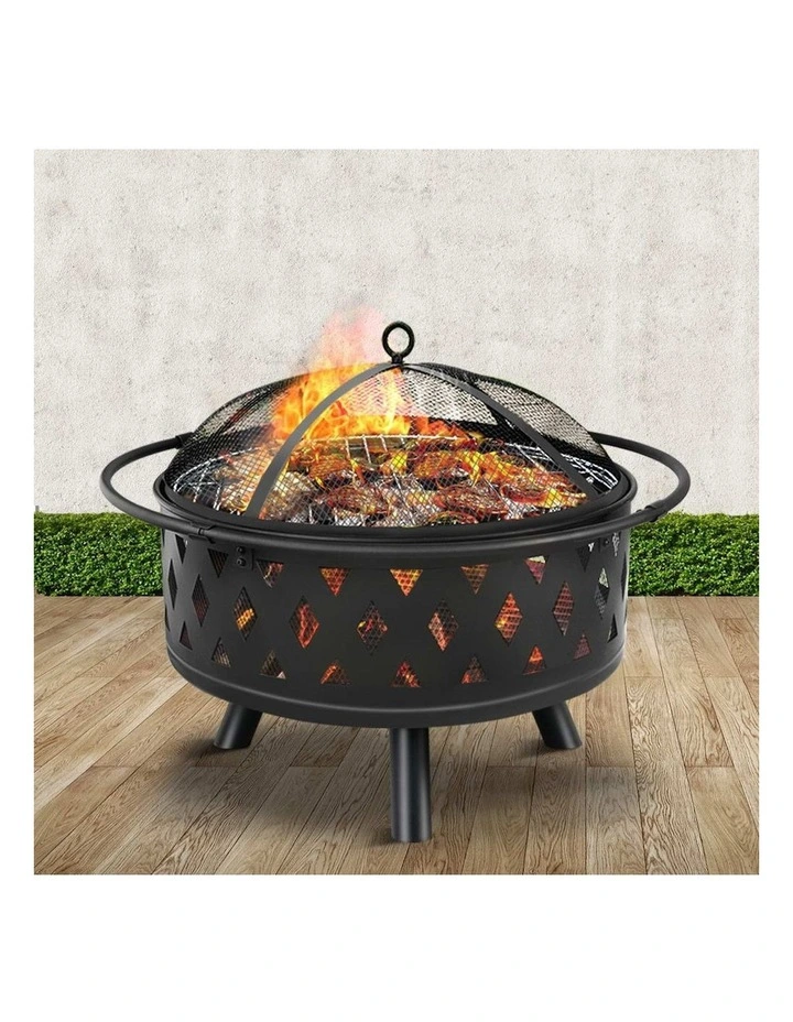 Portable Outdoor BBQ Fire Pit 32inch in Black
