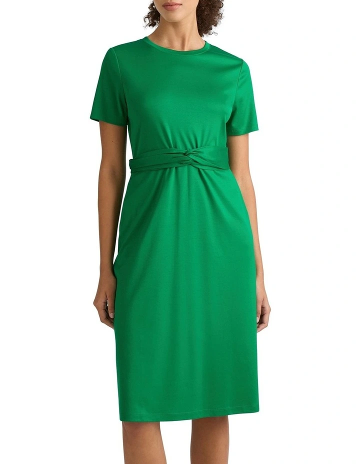 Cairo Mercerised Cotton Dress in Emerald