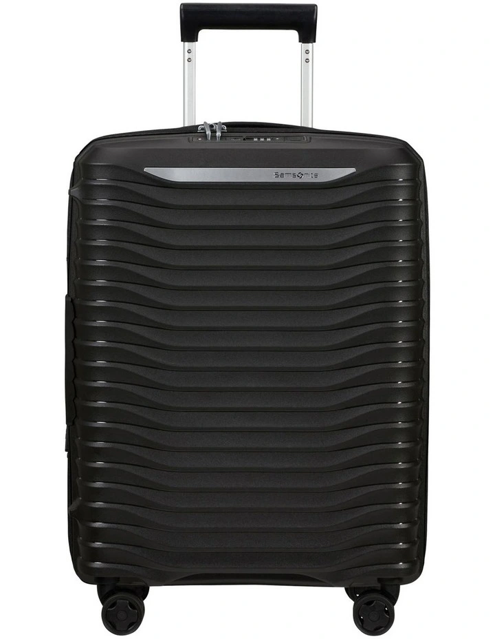 Upscape Expandable Carry On 55cm Spinner Suitcase in Black