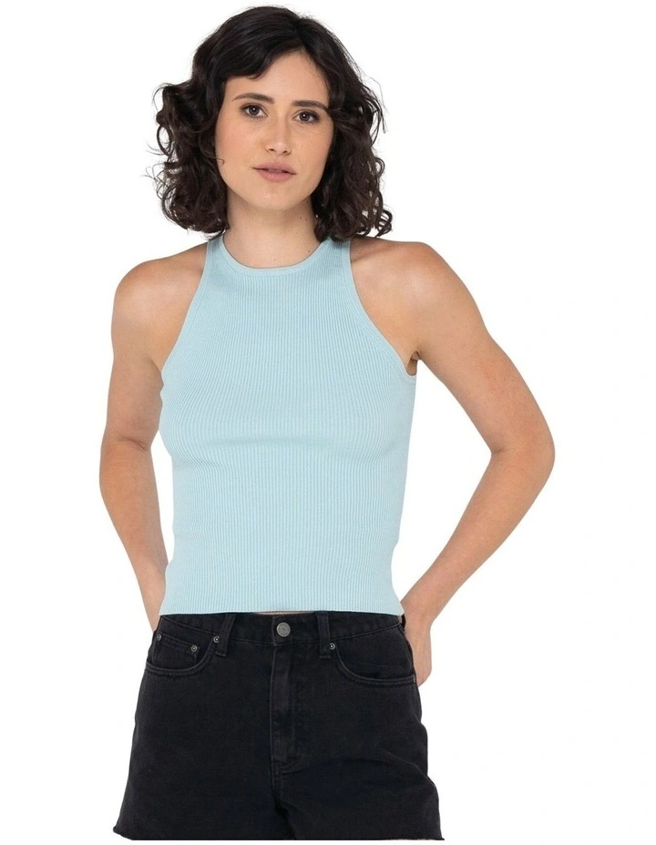Charis Ribbed Tank in Blue