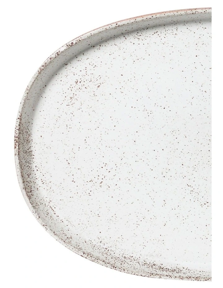 Natural Home Oval Tray in White Speckle