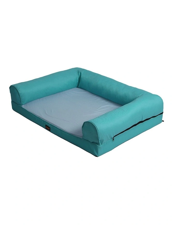 Insect Prevention Non-toxic Bolster Pet Cooling Bed M in Green
