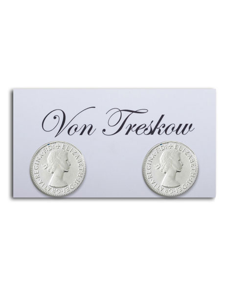 Authentic 3 Pence Coin Sterling Silver Stud Earrings