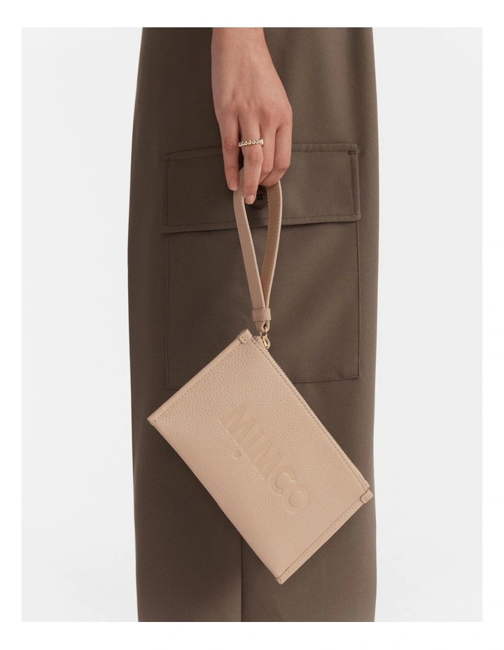 Patch Leather Pouch in Waffle