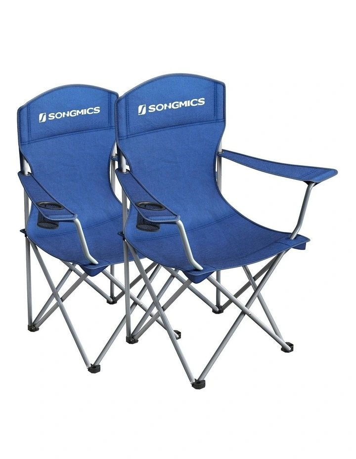Folding Camping Outdoor Chairs set of 2 in Blue
