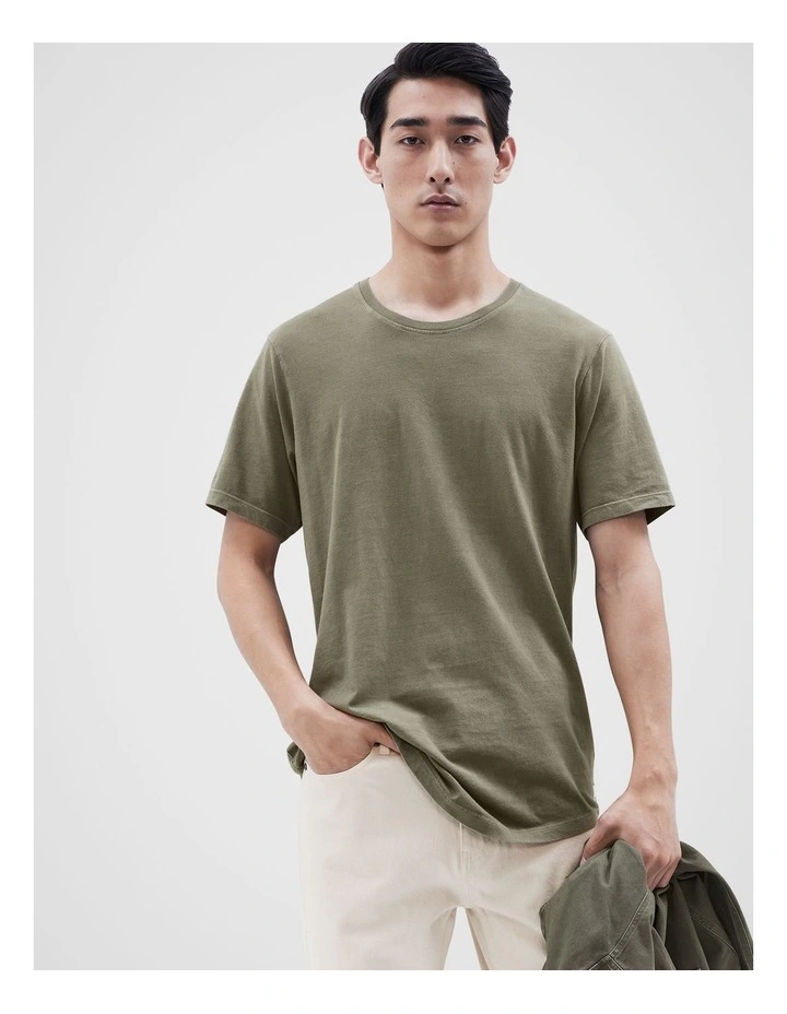 Longline T-shirt in Khaki