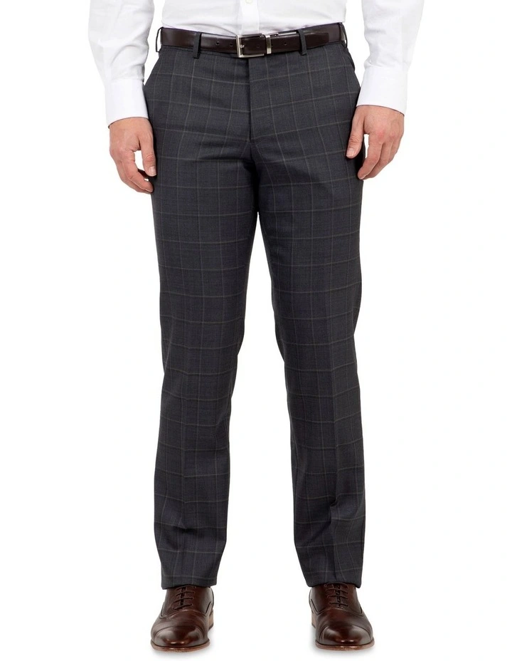 Modern Fit Interceptor Charcoal Check Trouser FCJ340