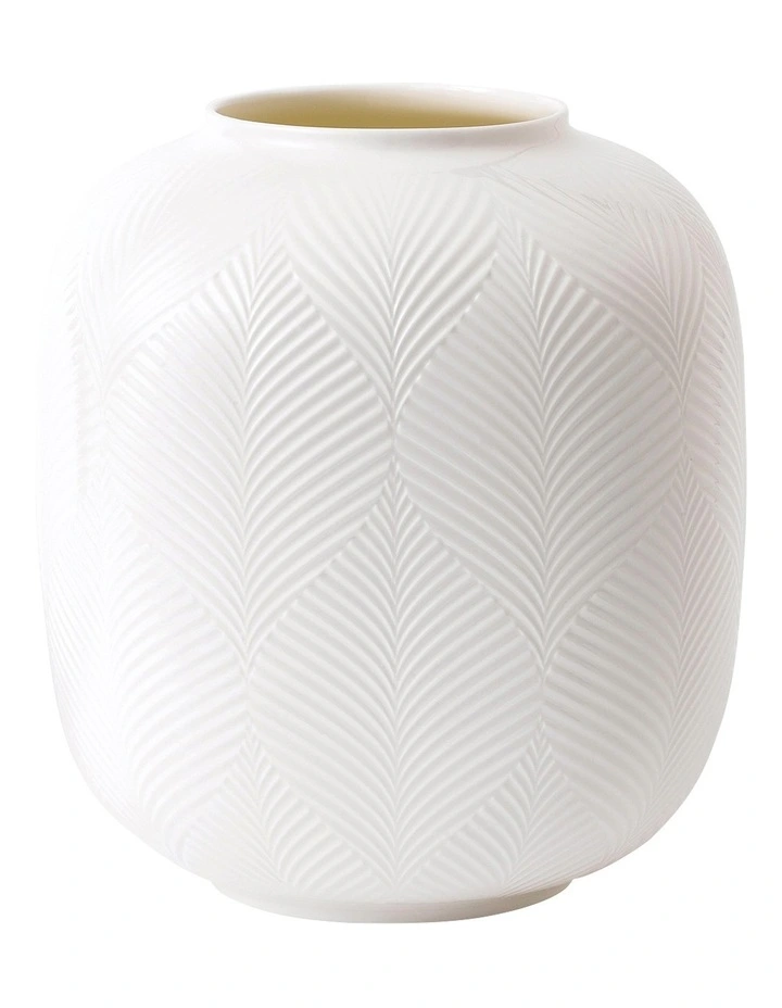 Folia 21cm Fine Bone China Round Vase White