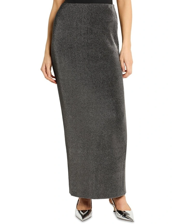 Havana Nights Knit Skirt in Gun Metal