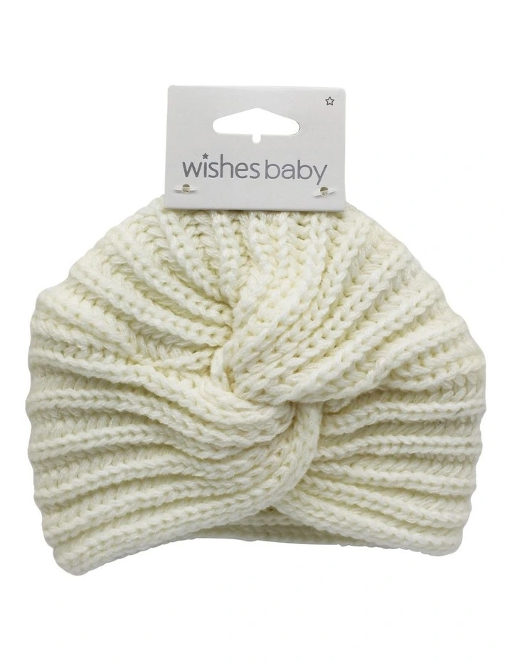 Twist Knit Turban in White