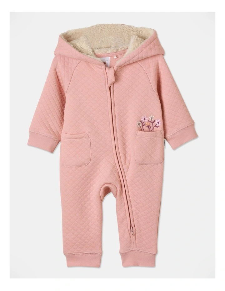 Quilted Coverall in Blush
