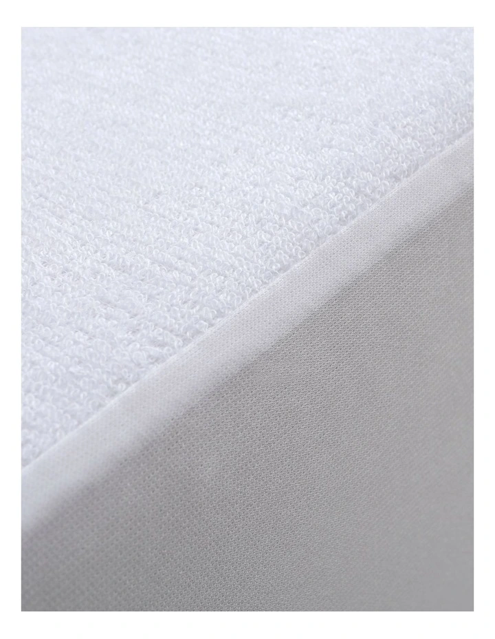 Bamboo Terry Cot Waterproof Mattress Protector Standard in White
