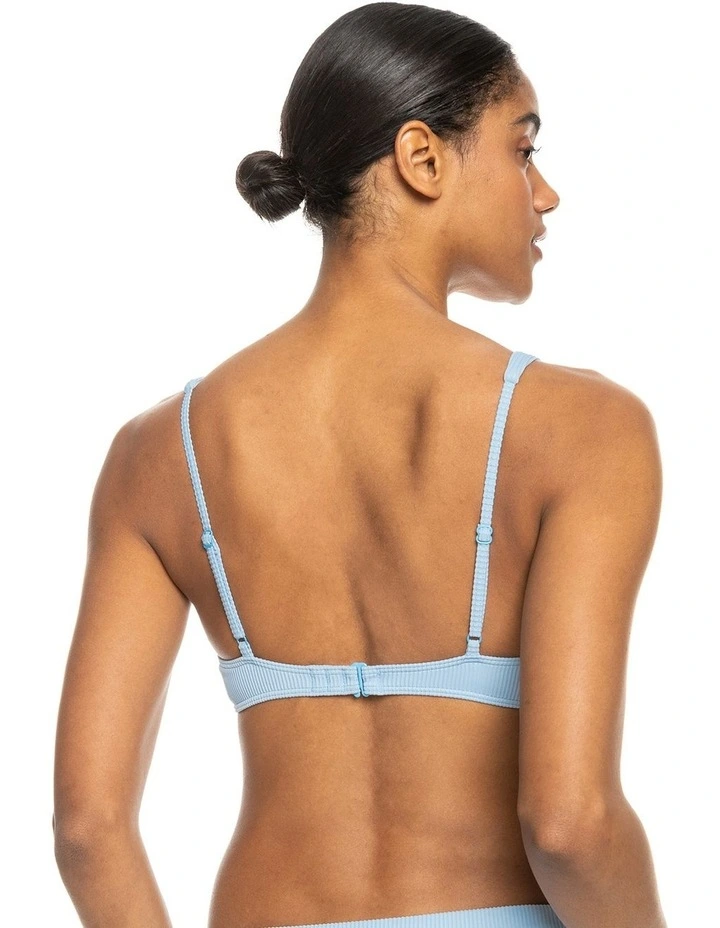 Rib Love Offshore V-Neck Bikini Top in Bel Air Blue