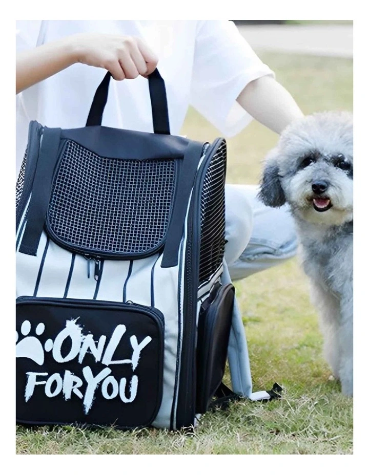 Portable Breathable Mesh Pet Carrier Backpack in Black
