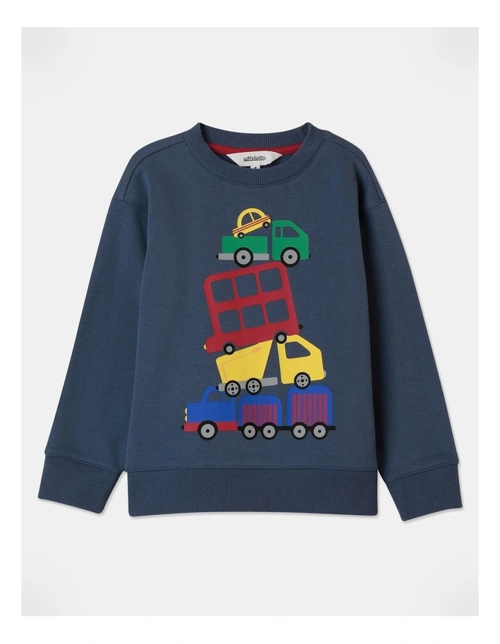 Essentials Crew Neck Sweat Top in Indigo