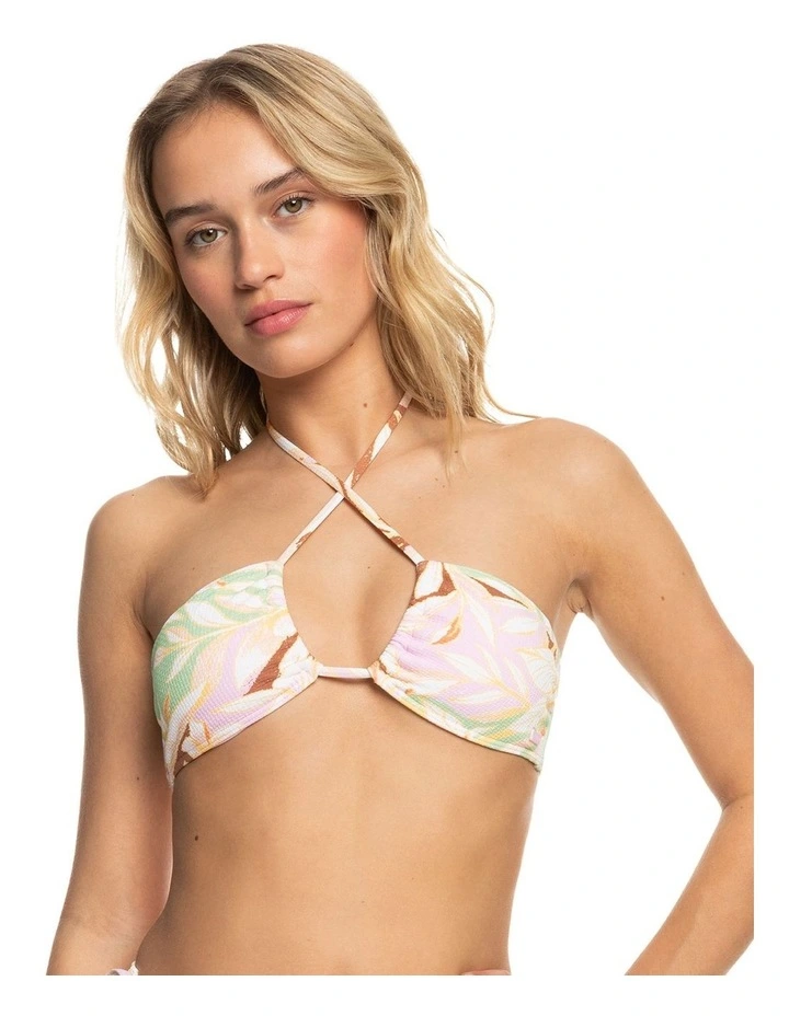 Meadow Flowers Halter Neck Bikini Top in Quiet Green Coast 2 Coast
