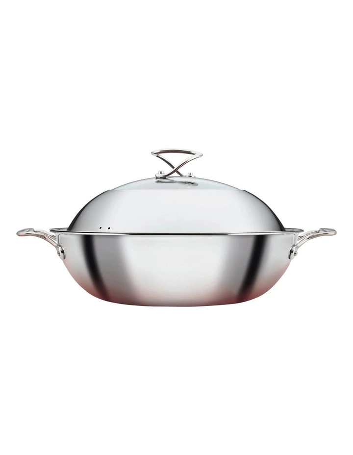 C-Series Nonstick Clad Induction Covered Wok 36cm in Stainless Steel