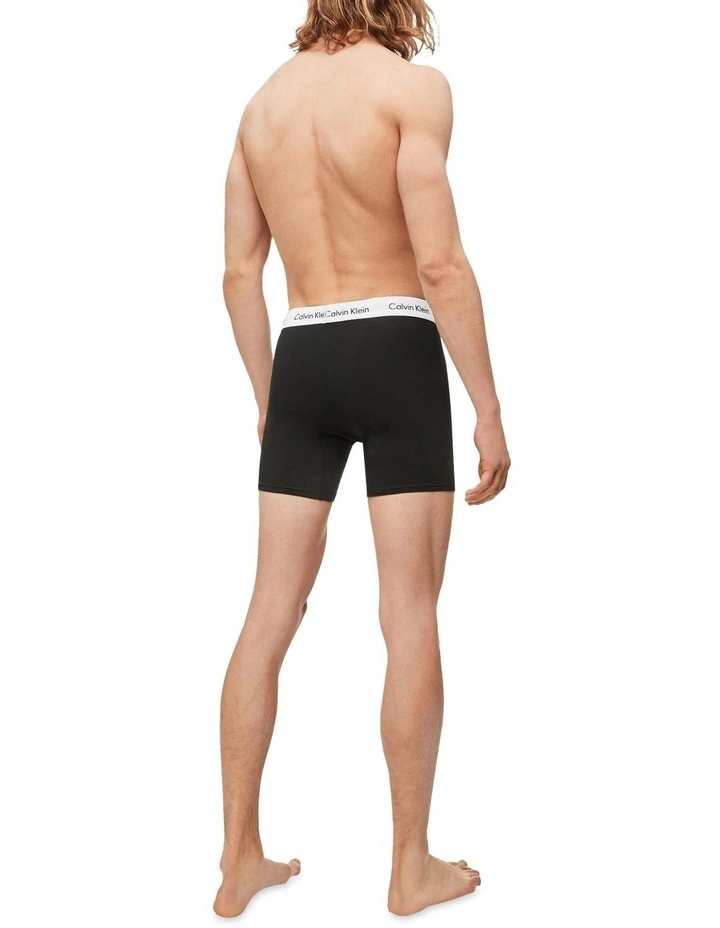 Cotton Stretch Boxer Brief 3 Pack in Black