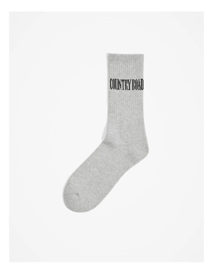 Heritage Sock in Light Grey Marle