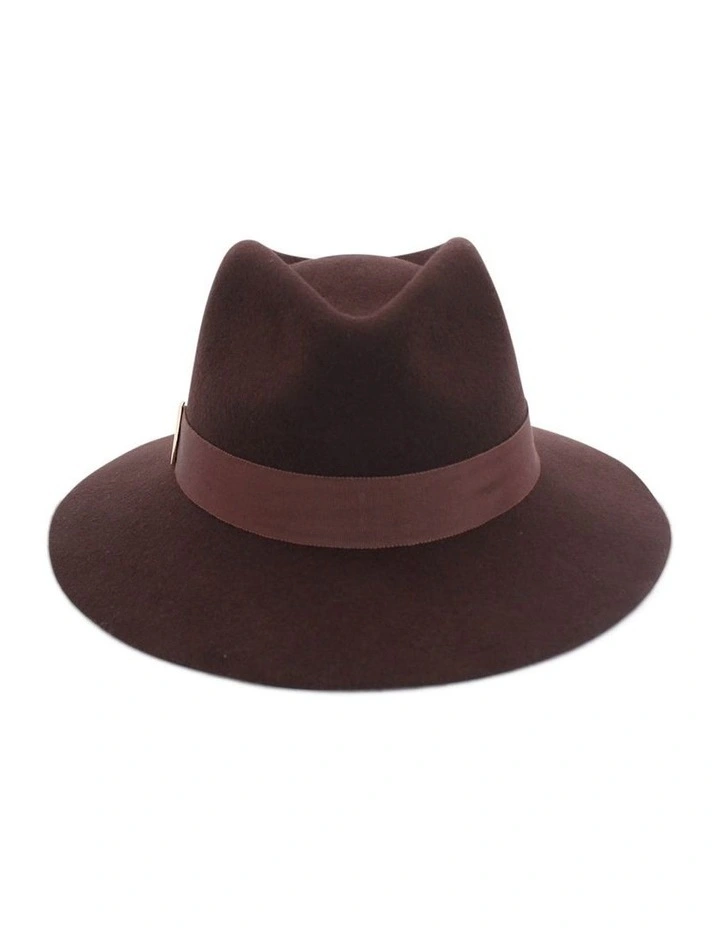 Zaira Fedora Hat in Redwood