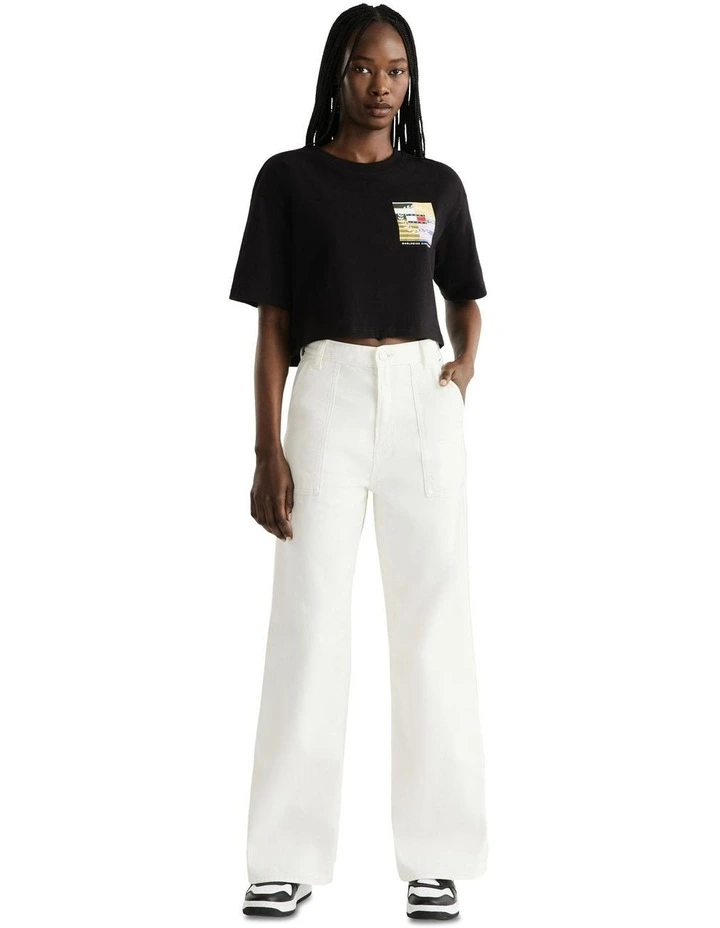 Claire High Rise Wide Leg Trousers in White