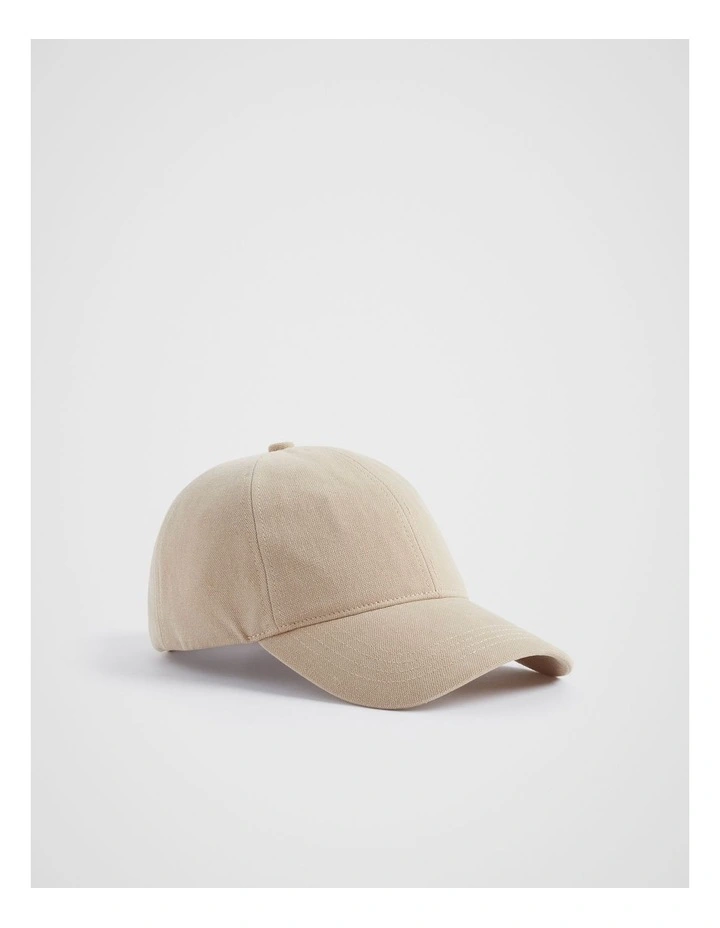 Logo Detail Cap in Natural