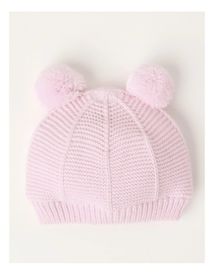 Garter Stitch Beanie in Pink