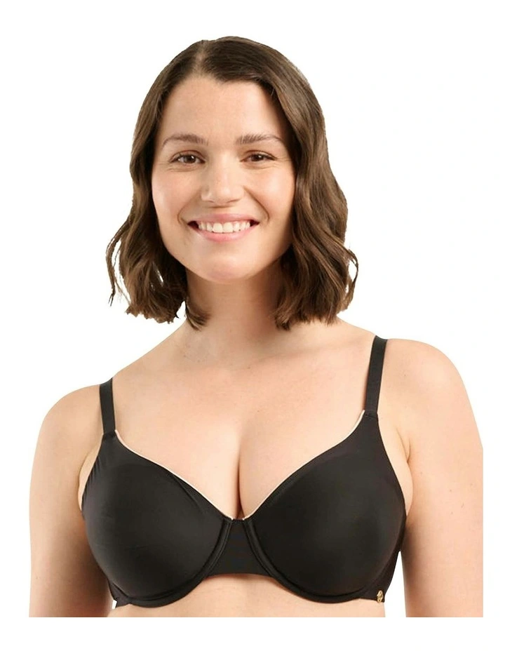 Unseen Seamless Underwire Full Cup T-shirt Bra in Black-Blush