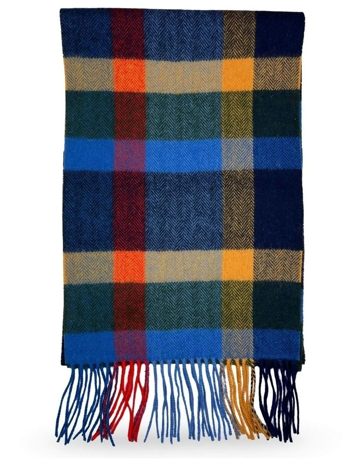 Magnus Check Scarf in Blue