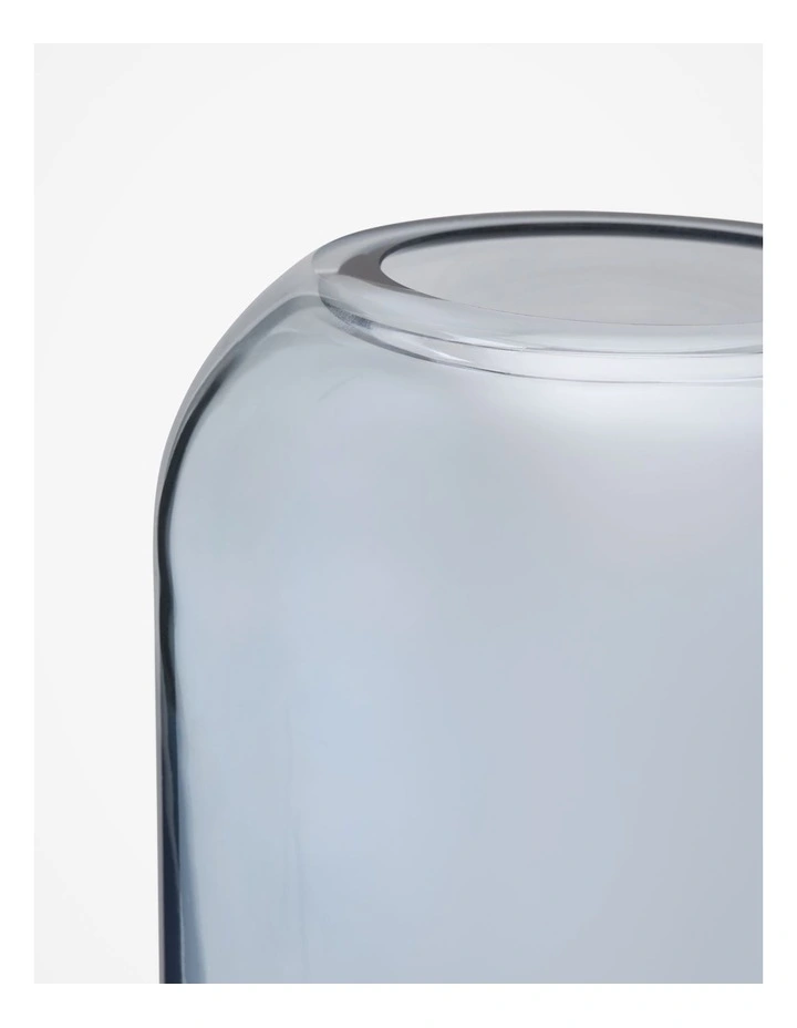 Nero Glass Large Vase in Mineral Blue