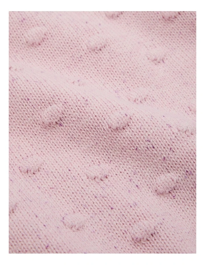 Organically Grown Cotton Speckle Spot Knit in Mineral Pink