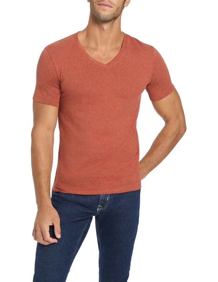 Marle Arnie V Neck Tee in Orange