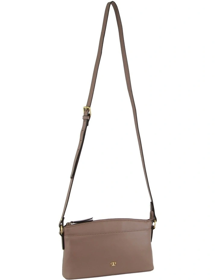 Leather Cross-body Bag in Taupe