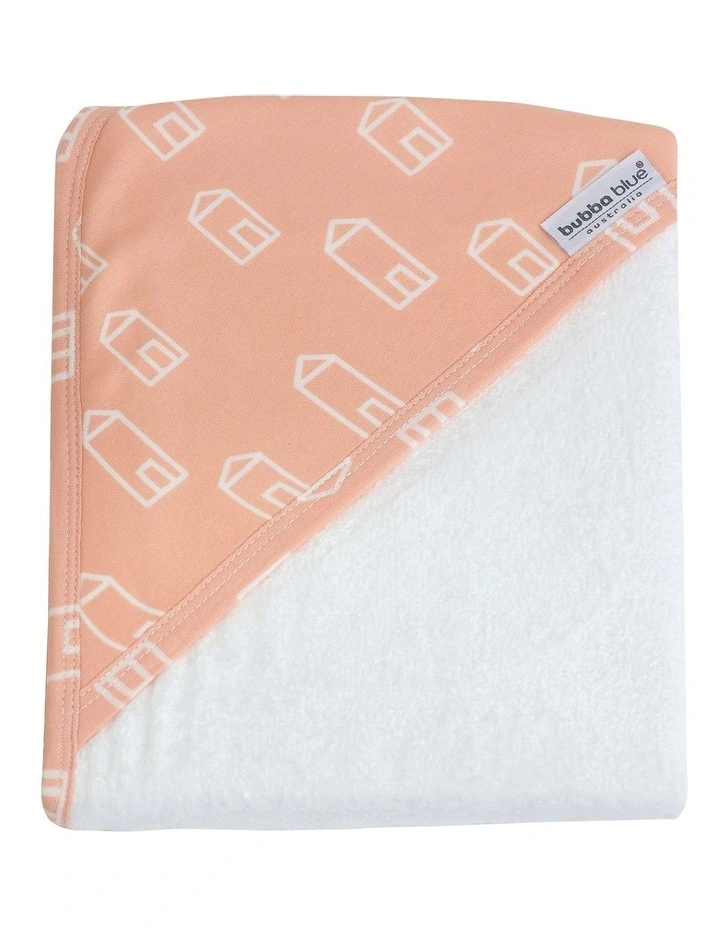 Nordic Hooded Towel in Coral