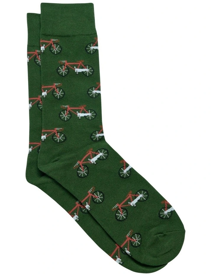 Bicycle Fancy Sock in Pine