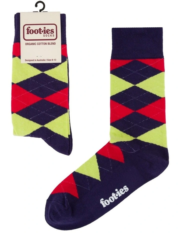 Argyle Organic Cotton Socks in Blue