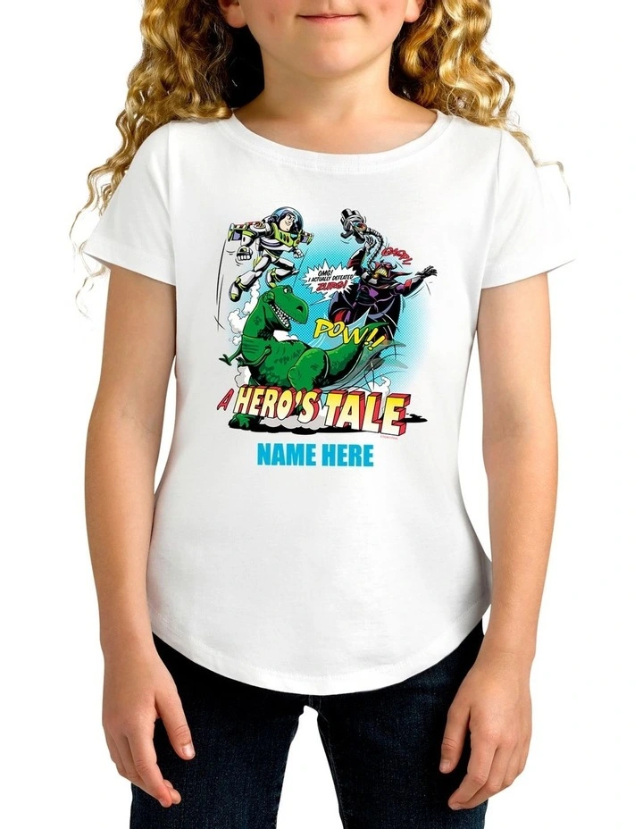 Girl's Disney Toy Story A Hero's Tale Personalised Cotton T-Shirt
