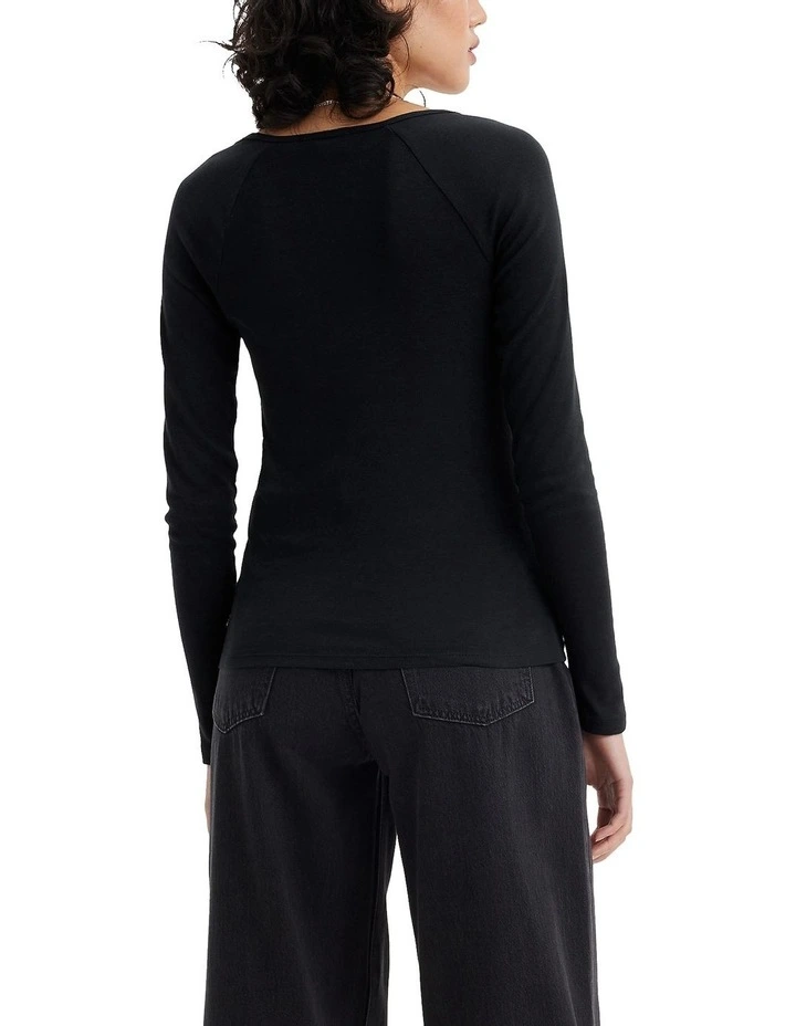 Heavenly Long-Sleeve Top in Caviar
