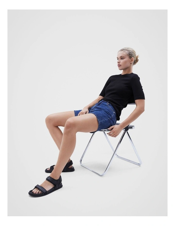 The Essential Ribbed Tee in Black