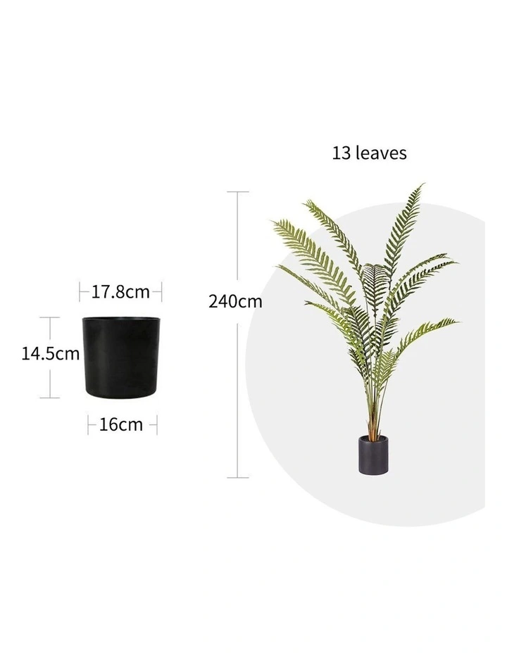 Artificial Green Rogue Hares Foot Fern Tree 240cm in Green