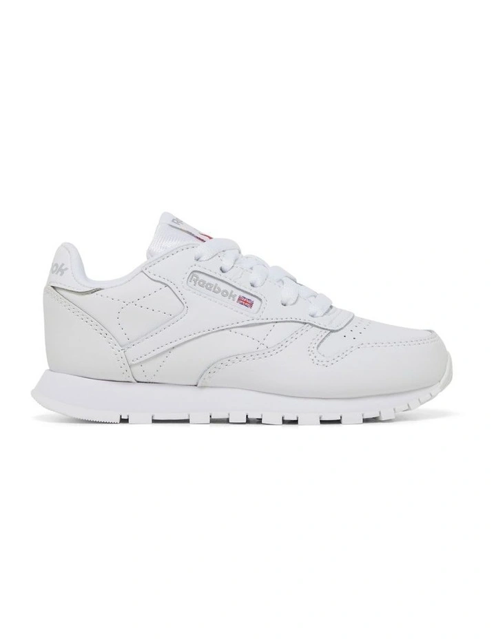 Classic Pre-School Leather Sneakers in White