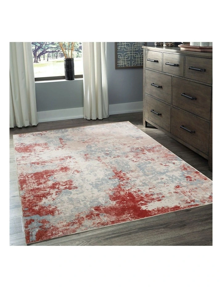 Modern Distressed Machine Washable Rug 90x150cm in Multi