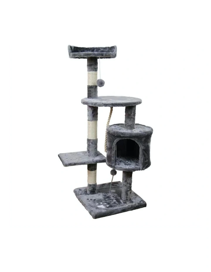Cat Tree Scratching Post 110cm Silver Grey