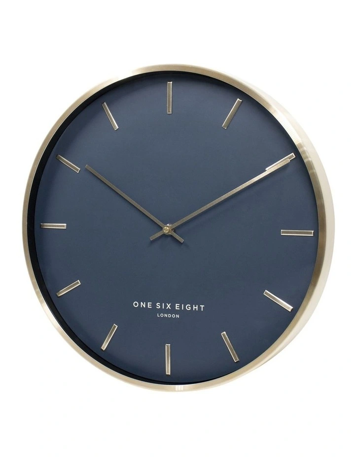Avalon 40cm Silent Wall Clock in Blue