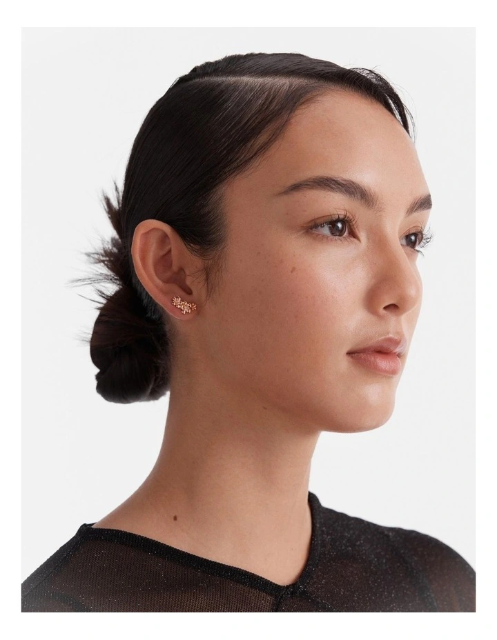 Fleur Stud Earrings in Rose Gold