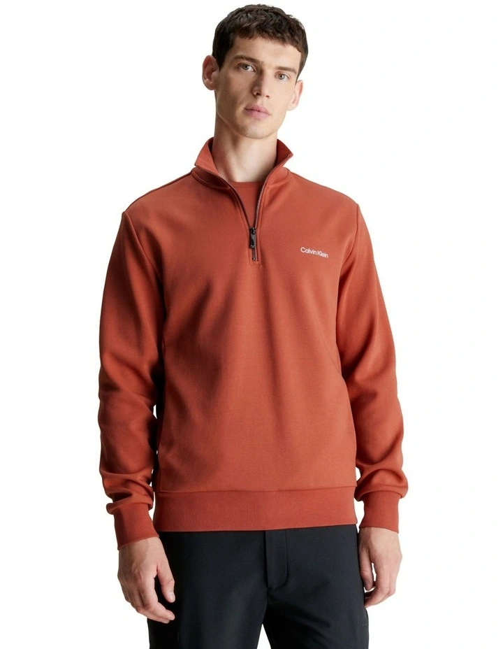 Micro Logo Repreve Q-Zip Sweat Top in Copper