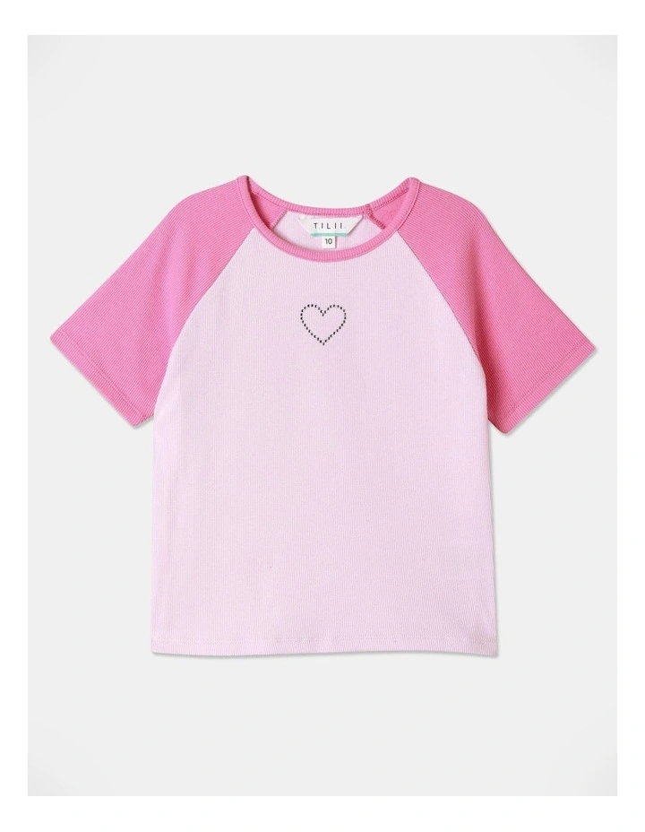 Raglan Rib Top in Pink